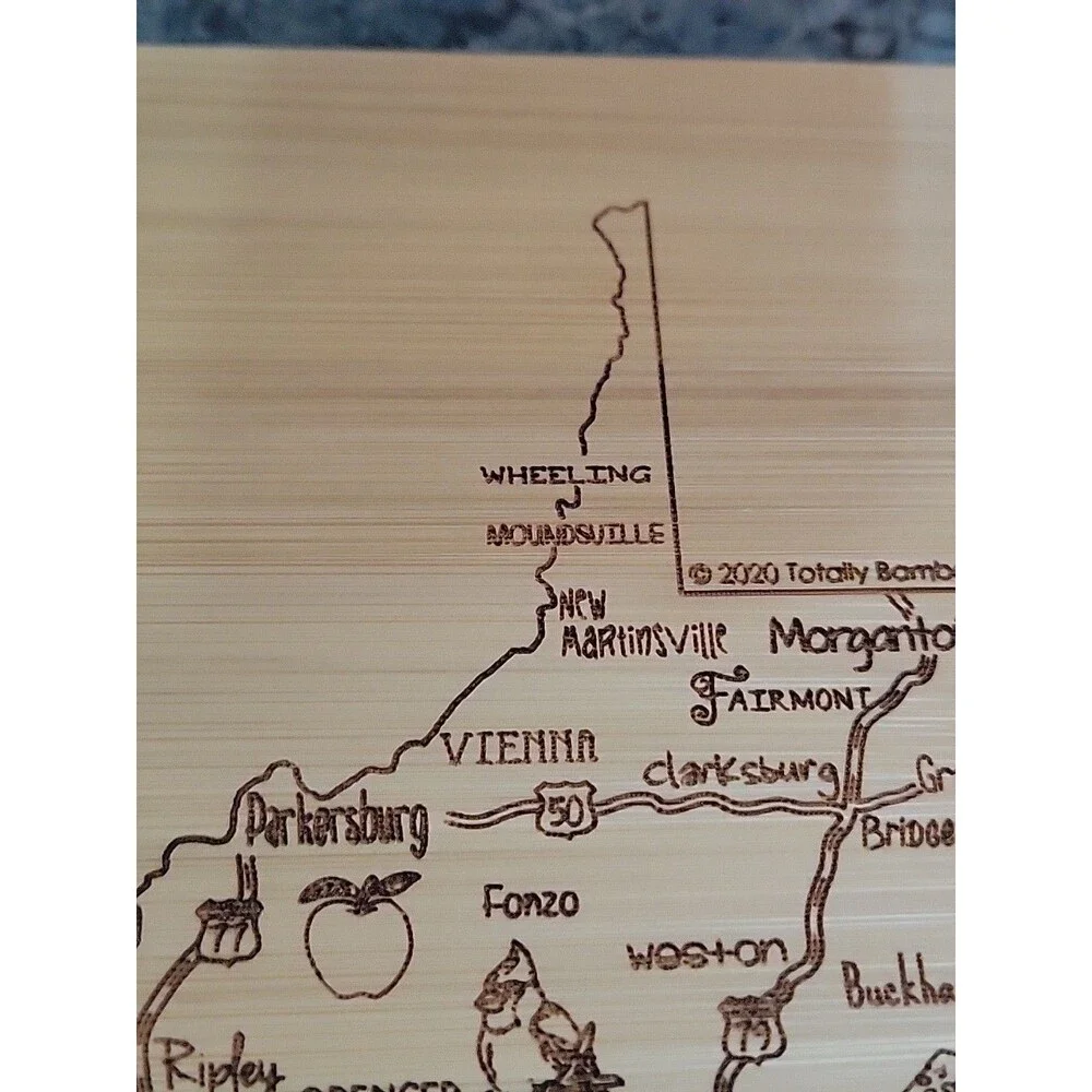 A‎ Slice of Life West Virginia State Serving and Cutting Board, 11